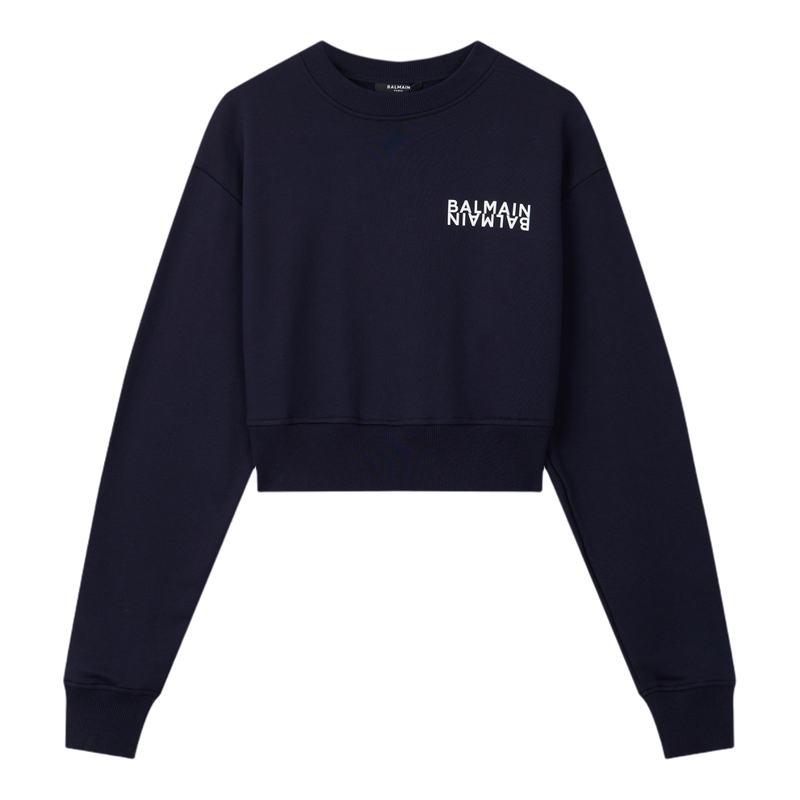 【春夏新品】BALMAIN 春夏新品女士简约字母短款圆领卫衣