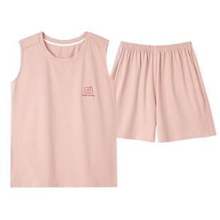 2025年莫代尔背心睡衣女夏季冰丝短袖夏天薄款无袖休闲家居服套装