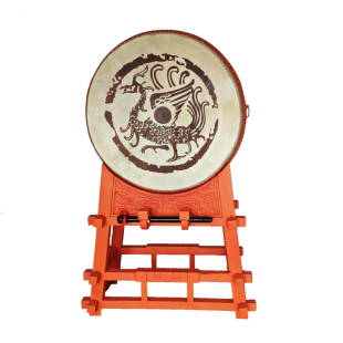 定制秦汉立式大鼓 景区装饰鼓 城墙影视道具摆件工艺实木牛皮战鼓