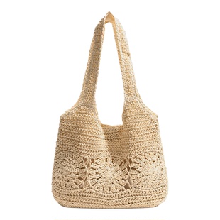 橙子少女编织包草编包女2026新款夏季海边度假沙滩包慵懒风单肩包