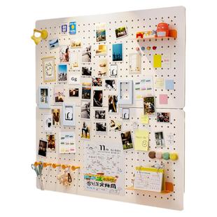 照片墙上拍立得照相纸挂板收纳洞洞板造型墙壁玄关展示置物架金属