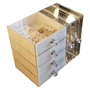 首饰收纳盒家用手饰品展示架手链耳环盒子壁镜烙铁心白金卡商品