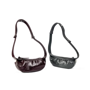 【秋刀鱼】SpicyCapSoul头层油蜡牛皮宽肩复古小众饺子包斜挎单肩