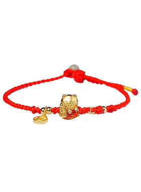 宫里上新招财猫红绳手链