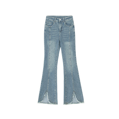 专治腿粗，修容腿型的微喇牛仔裤