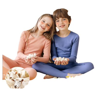 7A抗菌儿童羊绒蚕丝保暖秋衣秋裤