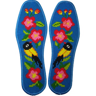 鞋子十字绣儿童千层纯棉布鞋垫女花形鞋垫带线男吸汗防臭夫妻鞋垫