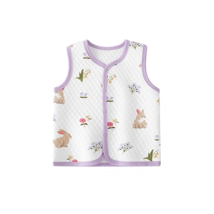 婴儿马甲秋冬女宝宝夹棉保暖背心儿童马夹外穿新生儿坎肩纯棉a类