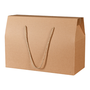 牛皮纸包装盒特产干货零食春节水果熟食礼品盒空盒子大号礼盒纸盒