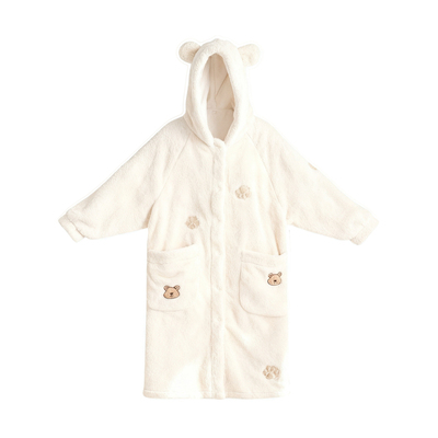 猫人睡衣女冬季珊瑚绒加厚加绒睡袍宽松法兰绒家居服套装可外穿冬