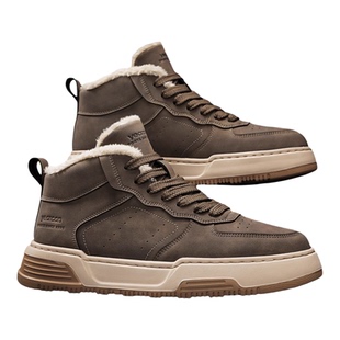 意尔康板鞋男鞋2026春秋冬季加绒保暖东北棉鞋高帮男士休闲运动鞋