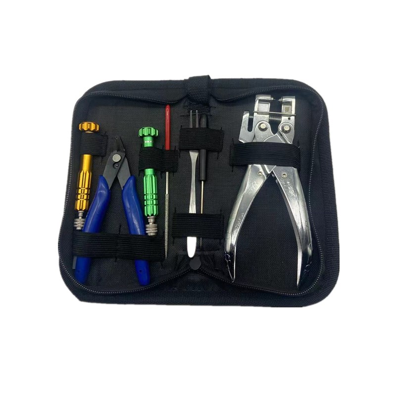 羽毛球拍胶粒换转护线管钉边冷压喇叭口钳器工具