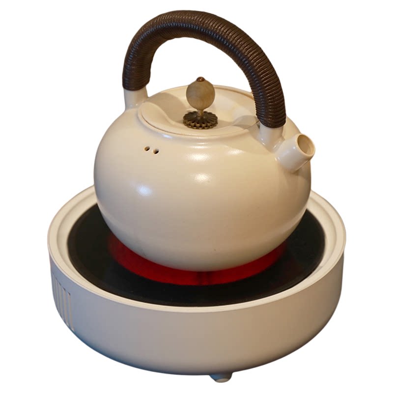 挑tea| 自用款 梵山堂苏打釉白泥壶煮水壶煮茶壶烧水壶陶壶提梁壶