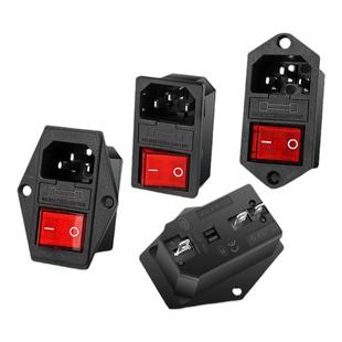 宇宙悍将一体式足10A/250V品字电源插座嵌入式三脚带灯开关保险丝