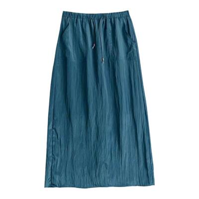 高腰显瘦褶皱A字裙中长款气质