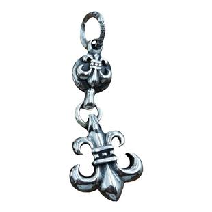 铜镀纯银水滴十字架吊坠朋克军花船锚DIY六芒星泰银宝剑口哨挂件