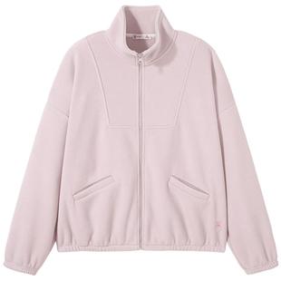 拓路者秋冬摇粒绒立领保暖外套女加绒开衫运动卫衣户外休闲抓绒衣