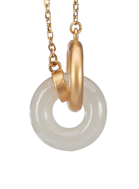 承悦双环天然和田玉女士平安扣