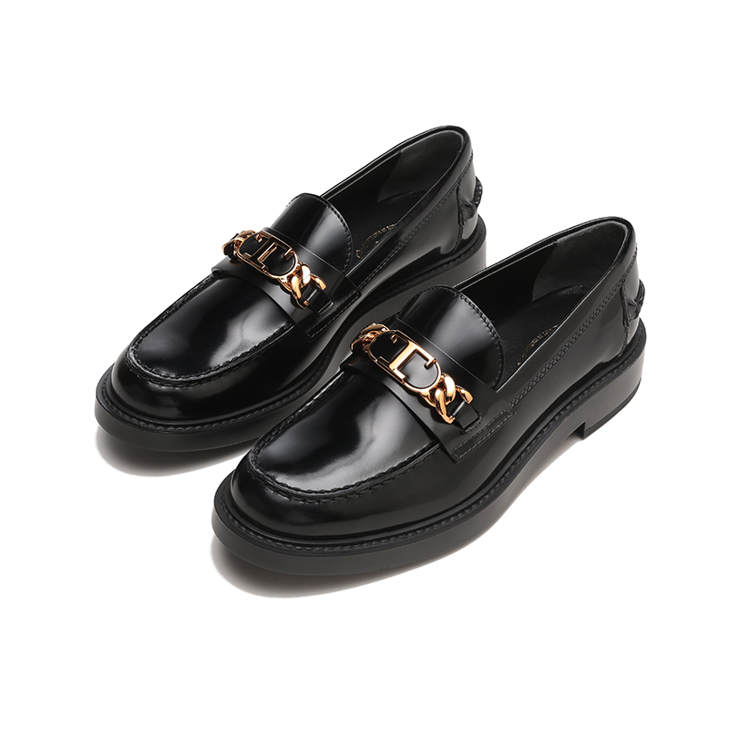 TOD'S托德斯女士T形链扣乐福皮鞋厚底单鞋 XXW59C0EW00SHA