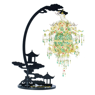 拼酷葡萄花鸟纹银香囊无骨花灯3d立体金属拼图中式手工diy礼物