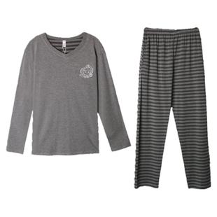 韩彩睡衣男款加厚纯棉睡衣春秋季套装全棉休闲长袖家居服可外穿