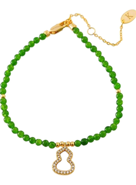 2025新款新中式绿色葫芦串珠项链手链锁骨链白贝母葫芦手链项链