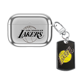 电镀银 NBA湖人队标詹姆斯东契奇适用苹果AirPods Pro3保护套个性男AirPods4代Pro2无线降噪蓝牙耳机软壳二三