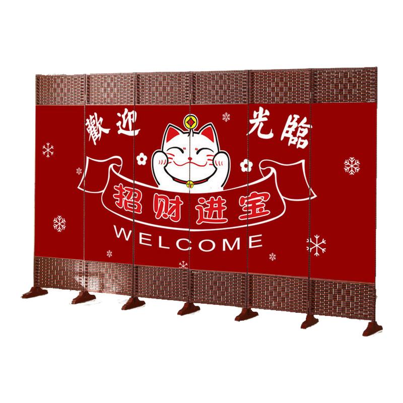 屏风隔断客厅遮挡家用餐饮门店可折叠移动国潮麻将室装饰中式折屏