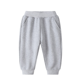 厚款儿童银狐绒运动长裤秋冬学生男童宝宝保暖裤子女童松紧裤外穿