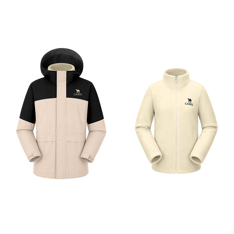 骆驼儿童冲锋衣三合一户外登山服