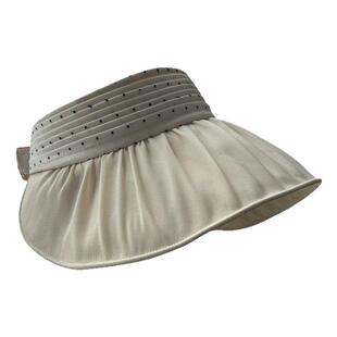 25春夏新品显气质浪漫欧根纱贝壳帽黑胶UV防晒帽度假氛围遮阳帽女