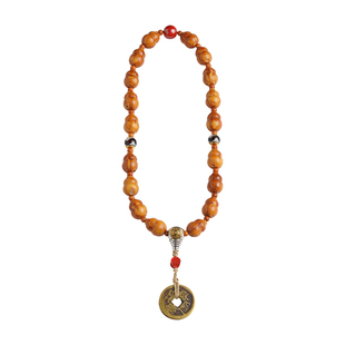 天然印尼紫金鼠手串黄皮雕刻葫芦18籽菩提子文玩佛珠念珠手持男女