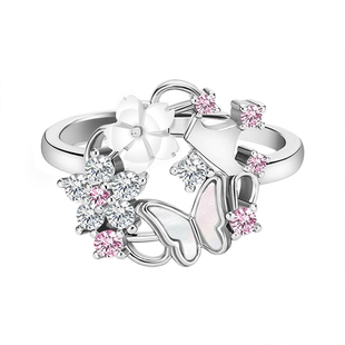 Disney迪士尼官方正品花蝶之约系列饰品情侣闺蜜对戒节日送礼戒指