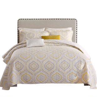 美式双面纯棉2025新款韩式轻奢高级绗缝被床盖三件套四季通用床单