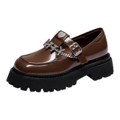 KISSKITTY牛皮厚底增高乐福鞋