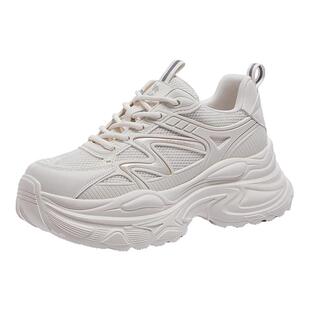 骆驼女鞋2026春季新款厚底老爹鞋女款运动鞋百搭复古显高休闲鞋子