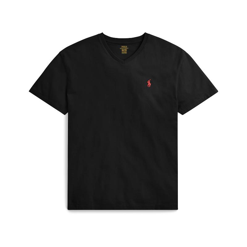 POLO RALPH LAUREN拉夫劳伦V领T恤男RL纯色小马标纯棉短袖打底衫