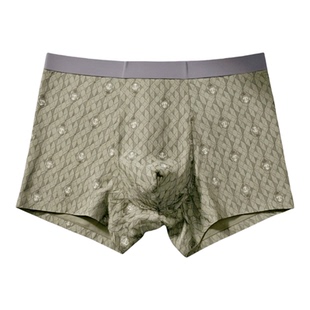 桑蚕丝抗菌男士平角裤莫代尔透气舒适面料凸囊袋设计猛男专属内裤