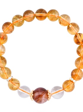 黄水晶手串黄塔晶手链正品暴力黄