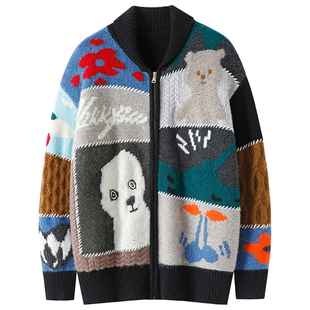 明艳贵气！漫步巴黎~加厚100%纯山羊绒拉链开衫女毛衣针织外套冬