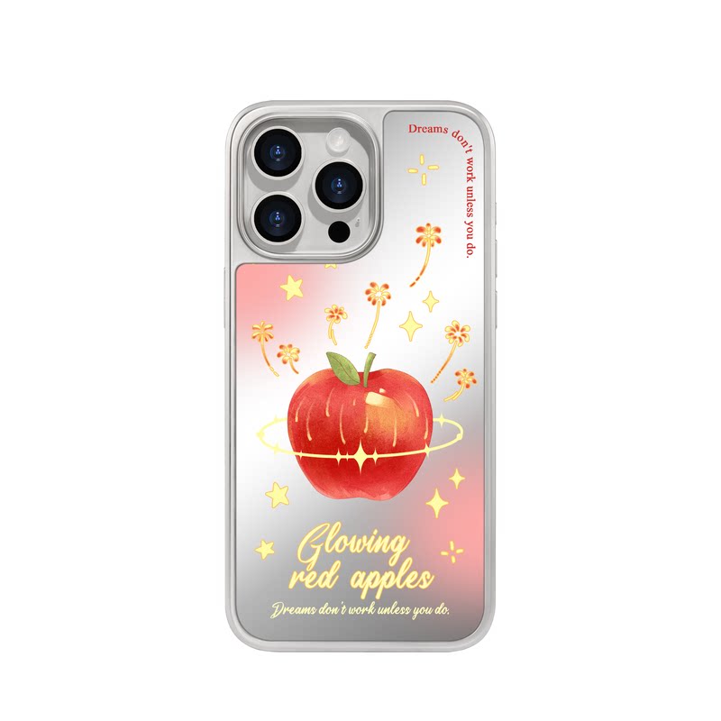 benefit金色星星红苹果星球17适用于iphone16promax苹果15PRO镜面磁吸手机壳13新款14小米15PRO防摔三星S25