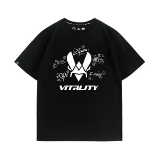 CS2GO游戏比赛小蜜蜂Vitality战队ZywOo签名周边短袖夏男纯棉T恤