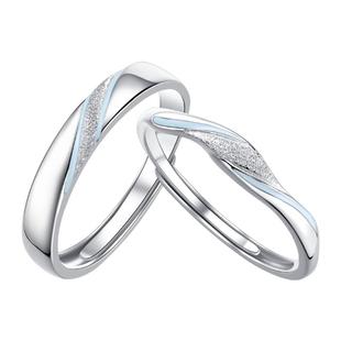 【夜光】钟久久情侣对戒一眼万年纯银戒指情人节新年礼物钟爱协议