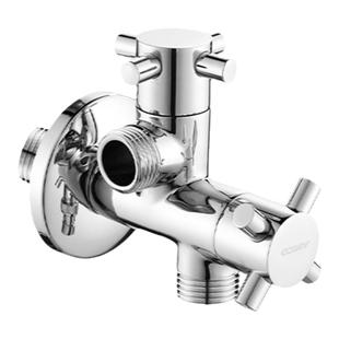 正品埃美柯JF123全铜三通角阀一进两出4分洗衣马桶冲洗套装分水器