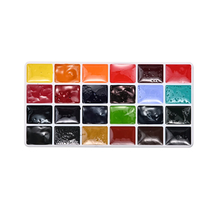 麦克哈丁固体水彩颜料分装学院级大师级不透明24色学生美术生专用水粉绘画画工具专业套装随身便携