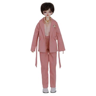 原创正版bjd4分娃娃粉色西装玩偶