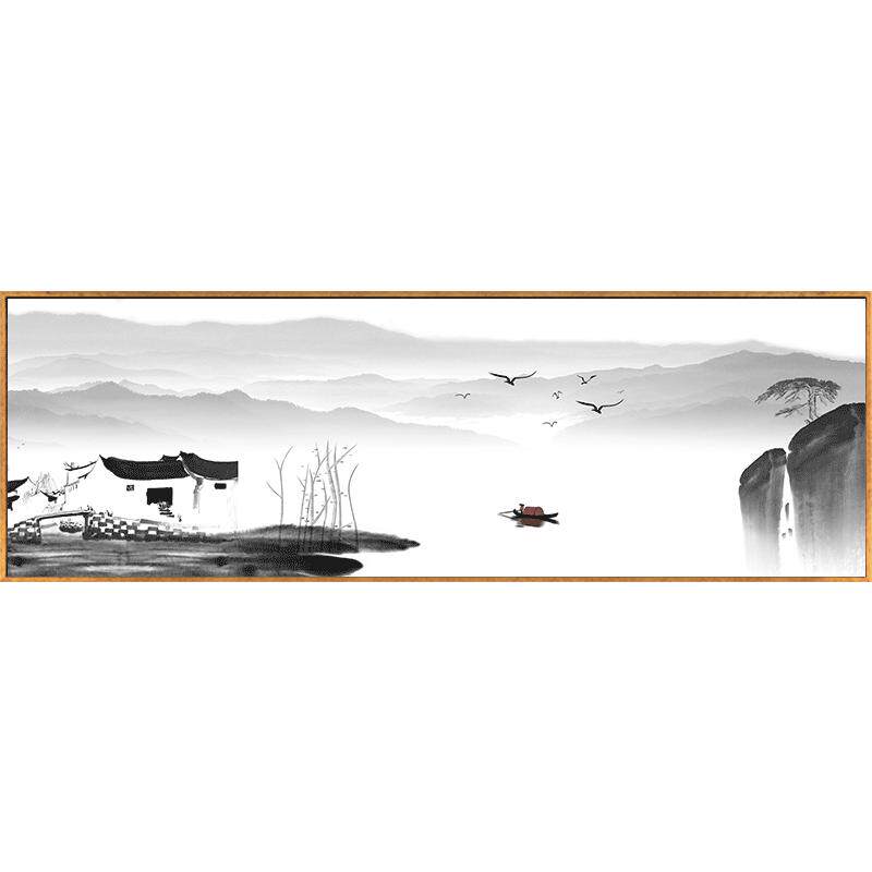 客厅沙发背景墙电视墙壁画新中式挂画山水画茶室禅意办公室装饰画