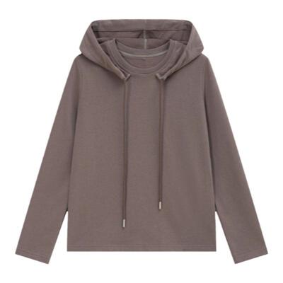 华吉言【小兜帽】全棉压缝帽身抽绳花边连帽卫衣