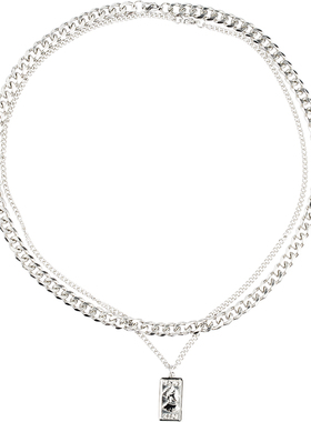 KILLWMMER钛钢方牌拼接古巴项链