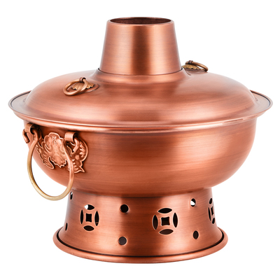 隆顺铜艺一体成型紫铜加厚铜火锅